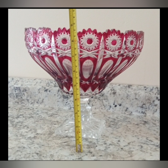 Antique ruby red glass bowl - Picture 3 of 9